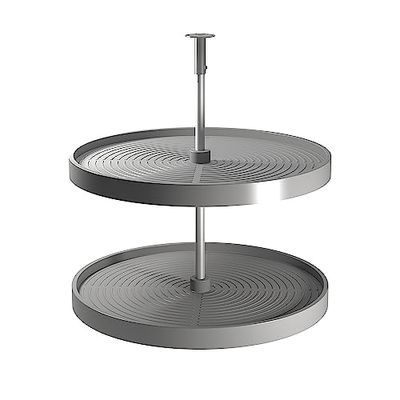 Emuca - Shelvo circular tray set for kitchen furniture, 800mm (31,4 inch), Grey plastic and Aluminium