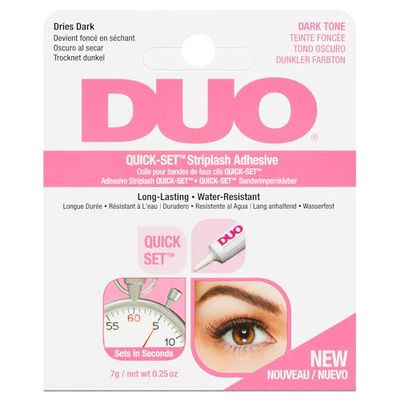 Duo Quick Set Dark Lash Glue, Striplash Adhesive, Latex Free, Rapid Dry, Easy Use, Dries Dark, False Eyelash Glue, 7 g, (Pack of 1)