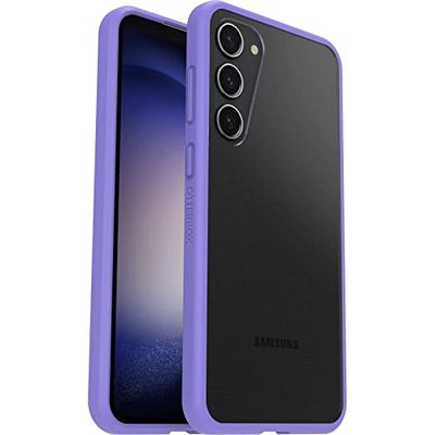 Otterbox Funda para Samsung Galaxy S23+ Sleek,resistente a golpes y caídas, Fina, Protectora,Testada con los estándares Militares anticaídas, Antimicrobiana, Transparente/Morado, Sin caja retail