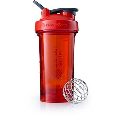 BlenderBottle Pro24 - Botella de agua, Botella mezcladora de batidos de proteínas, con batidor Blenderball, libre de BPA, 710ml - rojo