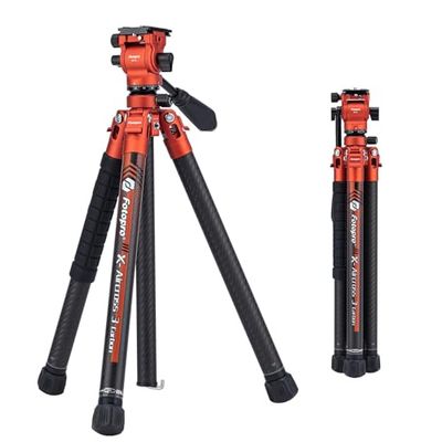 Fotopro X-Aircross 3 Lite Video 64 pollici leggero treppiede da viaggio con testa fluida 1 kg portatile professionale video da viaggio treppiede in fibra di carbonio per fotocamera DSLR carico fino a