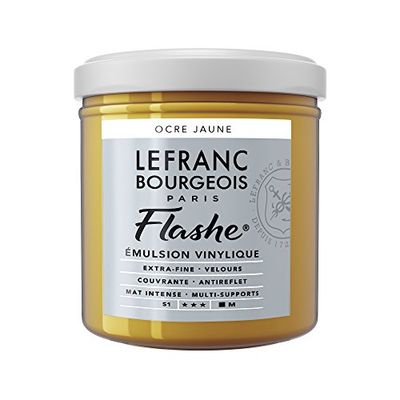 Lefranc Bourgeois Acrílica, pintura de vinil, ocre amarelo, tubo de 125 ml - Vinylfarbe