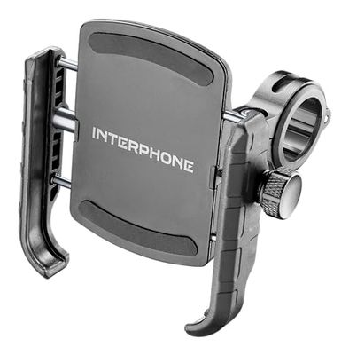 INTERPHONE SMCRAB24 - Supporto Universale Anti Vibrazione Porta Smartphone da Manubrio Moto - Alluminio - Orientabile a 360 per Manubrio Tondo di Diametro 16/30 mm