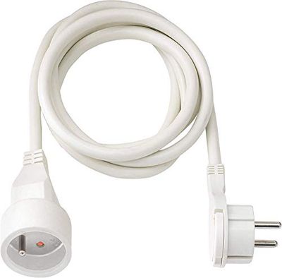 Brennenstuhl Prolunga 2 m di cavo con spina piatta (uso interno) 1161821022 bianco