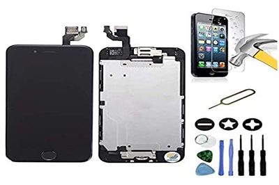 Mobilevie Pantalla LCD Retina + Pantalla Táctil Todo Ensamblado Completo En Chasis para iPhone - Negro, iPhone 6