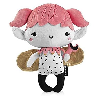 Miniland Dreambuddy Fairy- bambolotto di peluche con cinturino in velcro per essere appeso e magica taschina da riempire di sogni e desideri