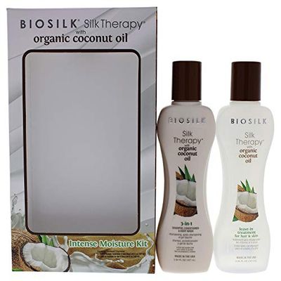 Silk Therapy with Organic Coconut Intense Moisture Kit by Biosilk for Unisex - 2 Pc 5.64oz 3-in-1 Shampoo,I0094400