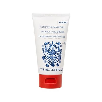 KORRES ALMOND OIL & VITAMIN C - Crema mani anti-spot SPF 15, con vitamina C e olio di mandorle, contro macchie di pigmento, vegano, 75 ml