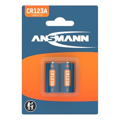 Ansmann 1510-0023 Batterie de lítio, di Colore Nero (Etichetta in Língua italiana sem garantia) CR123A 2 Stüclk Nero