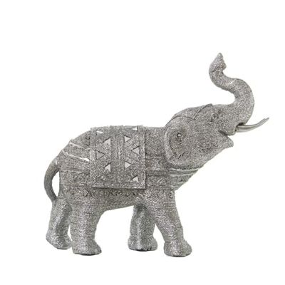 Alexandra House Living Figura Decorativa Plateado Plástico Elefante 15 x 32 x 30 cm