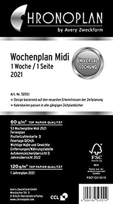 Chronoplan Medium Weekly Planner Refill Pad voor 2011 Geregeld