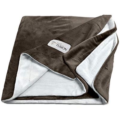 PetFusion Premium huisdierdeken, meerdere maten, voor honden en katten, omkeerbare micropluche, 100% zacht polyester, bruin, groot (PF-PB1B)