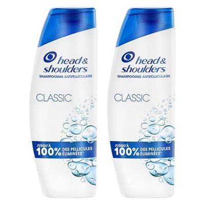 Head & Shoulders Classic Shampoing Antipelliculaire 2x330ml; Usage Quotidien; Jusqu'à 100% des Pellicules Éliminées, Cliniquement Prouvé; Tous Types de Cheveux et de Cuir Chevelu