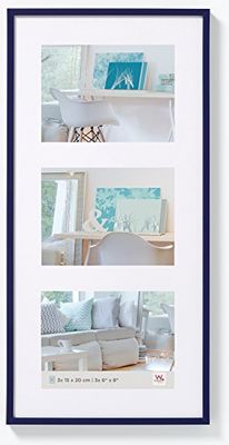 walther design Moldura de fotos azul 3 x 10 x 15 cm galeria com passe-partout, moldura de plástico New Lifestyle KV315L