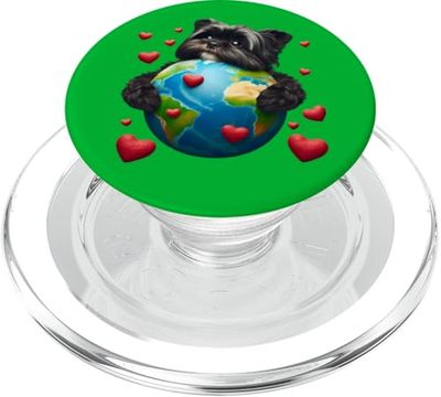 Affenpinscher Dog Earth Day Abbraccio Amore Proprietario Abbracciare Pianeta PopSockets PopGrip per MagSafe