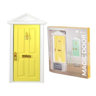 Fisura – Porte Petite Souris Qui s'ouvre avec échelle, paillasson, Autocollant et Certificat de Dents Propres. Cadeau Original pour garçon et Fille. Jaune.