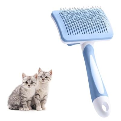 Vinabo Spazzola per Cani Autopulente per Animali Domestici, Spazzola per Cani Pelo Lungo/Corto Elimina Peli Morti e Sottopelo, Spazzola per Gatti, Spazzola Gatto Non Graffiano Sulla Degli Animali-Blu