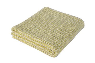Homemania Coperta Softy da Divano, Camera, Soggiorno - Giallo in Cotone 90 x 90