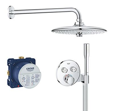GROHE 34744000 - Grohtherm Smartcontrol Conjunto de ducha con termostato, ducha mural y alcachofa móvil, color cromado