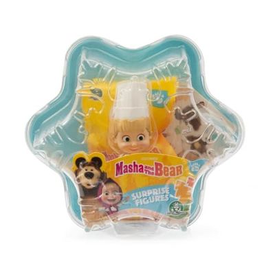 Giochi Preziosi Masha e Orso - Masha Chef 7cm Con Personaggio a Sorpresa,Confezione A Forma Di Fiocco Di Neve con Sticker, Originali del Cartone Animato Masha e Orso, Per Bambini da 3 Anni in su