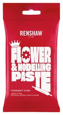 Renshaw Flower e Modelling Paste White 1 kg, Pasta per Modellare, per Fiori, Petali, Figure e Molto Altro, Pasta di Zucchero Commestibile, Bianco, 1 kg