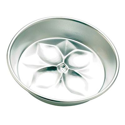 Piazza 294114 Bakpan met bloemenbodem van aluminium, diameter 14 cm, hoogte 3 cm, 3 stuks