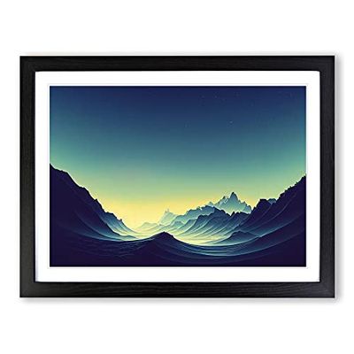 View Of The Mountains H1022 Framed Print for Living Room Bedroom Home Office Décor, Wall Art Picture Ready to Hang, Black A2 Frame (64 x 46 cm)