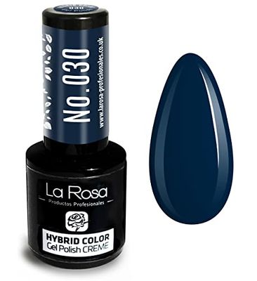 LA ROSA UV LED Esmalte De Uñas En Gel Híbrido, Duradero Y Muy Fácil De Aplicar, Sin Acetona, Perfecto Para El Arte De Las Uñas, Bricolaje En Casa O En Un Salón De Uñas, 9 ml (Azul de Prusia)