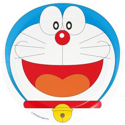 ALMACENESADAN, 5065; 8 kartonnen borden, 23 cm, ideaal voor feestjes en verjaardagen, Doraemon, 23 cm, 8 stuks