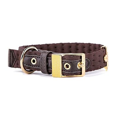 MyFamily Collier Réglable pour Chien en Nylon de Haute Qualité Made in Italy, Finitions Métalliques Plaquées Or 24 Carats, Confortable et Résistant, Fait Main, Collection Milano