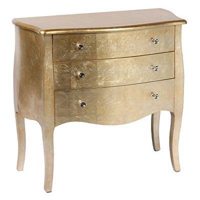DRW Comoda con 3 Cajones de Madera Abeto + DM en Champagne