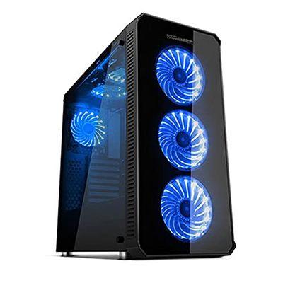Caja semitorre E-ATX con Panel de Cristal y RGB, Ideal para Montaje de PC y Mejora de refrigeración y estética.