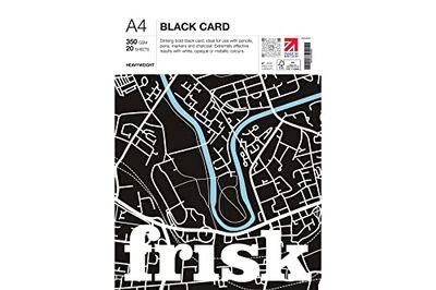 Frisk Heavyweight Black Card Paper Pad A4 350gsm, Cardboard