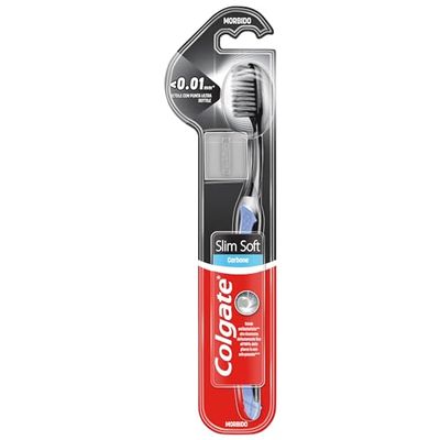 Colgate spazzolino Slim Soft al carbone pulizia profonda, morbido
