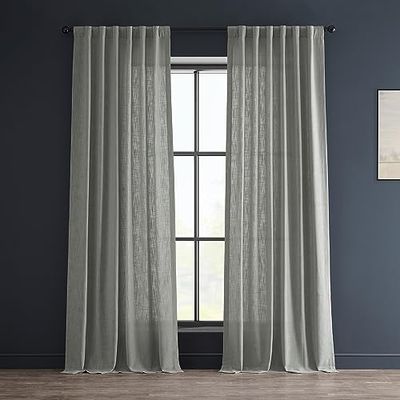 Half Price Drapes Meio de preço cortinas pesadas sintéticas linho cortina, cinzento, 50 x 96