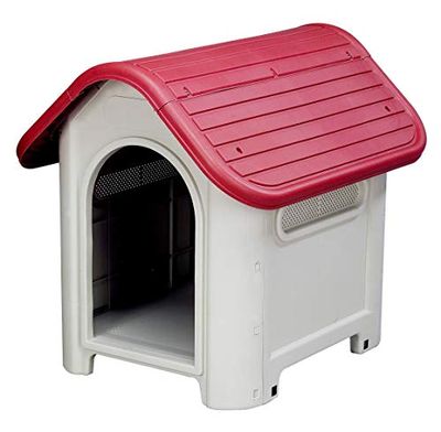 Gardiun KZT1004 - Caseta de Perro Kira Resina, 59 x 75 x 66 cm, Beige/Rojo