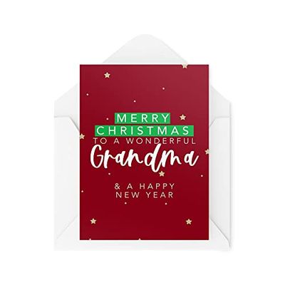 Oma Kerstkaart - Vrolijk Kerstfeest naar een prachtige oma - Grootouder Kerstkaarten - Nana Kaarten - Oma Kaarten - CBH1440