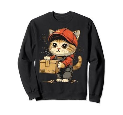 Carino che lavora Cat Delivery Driver Felpa