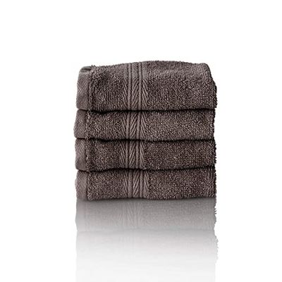 Glart Premium Set of Terry Hand Towels, Range of Terry Towels in 6 Colours and 5 Sizes, Colour: Anthracite, 4X Guest Towels 30 X 50 cm
