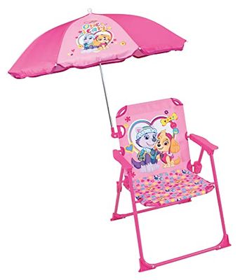 FUN HOUSE 5XL 38,5 x D Ø 65 cm voor kinderen Paw Patrol meisje Stella Everest klapstoel camping afmetingen: H.38,5 XL 38,5 x D 37,5 cm + parasol Ø 65 cm, roze