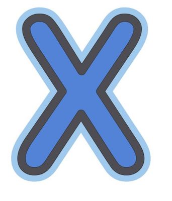 Bebemon Capitale Lettre X (Bleu)