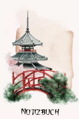 Notizbuch: Notizbuch Japan, 120 linierte Seiten, A5 (6'x9')