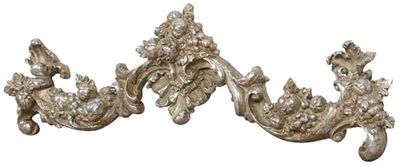Biscottini - Decorative Frieze - W42 x D3.5 x H12 cm - Home Decor - Antique Silver - Wooden Wall Decorations