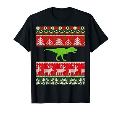 Feo Navidad Tyrannosaurus Rex Dinosaurio Camiseta