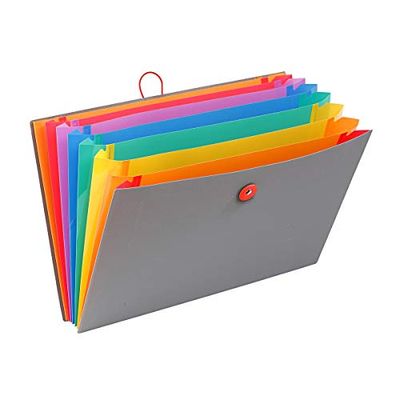 Viquel - Raccoglitore fisarmonica 8 scomparti in plastica A4 Rainbow Touch 35 x 24,5 x 1 cm Grigio