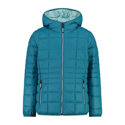 CMP - Giacca da bambina in nylon con cappuccio fisso, Teal, 104