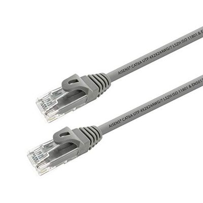 AISENS - A145-0331 Câble réseau RJ45 LSZH Cat.6a 500 MHz UTP AWG24, Gris, 15 m