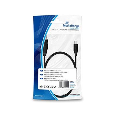 MediaRange MRCS138 USB-kabel 1,2 m USB A Micro-USB B, Svart