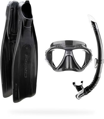 Cressi Pro Star Bag snorkelset voor volwassenen, zwart, maat 37/38
