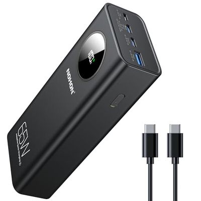 NOHON Powerbank 26800mAh draagbare oplader: 65W snel opladen USB C PD3.0 batterijpakket met LED-display | 4-poorts powerbank compatibel met iPhone 14 13 12 11 MacBook iPad AirPods Samsung S-serie